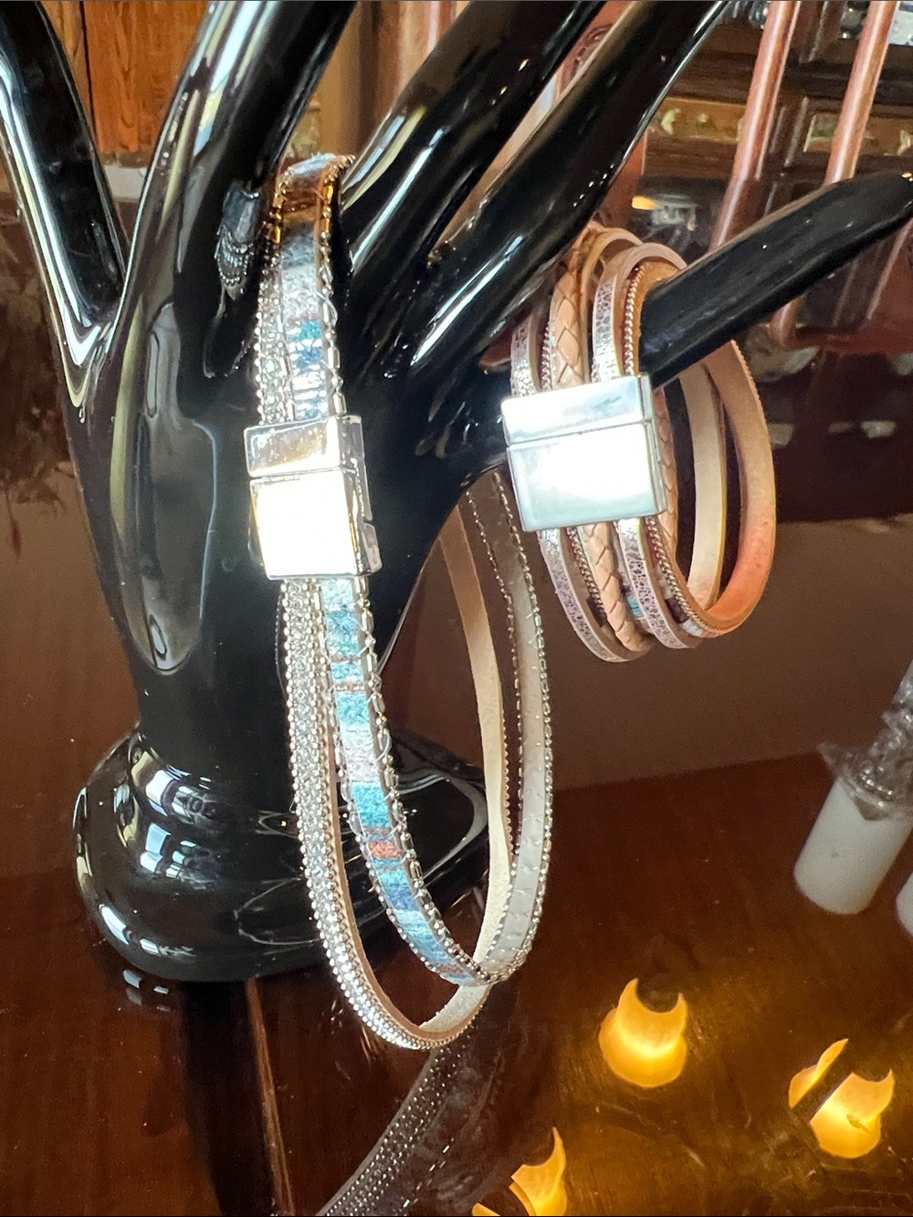 Triple Strand Magnetic Wrap Bracelet - and Necklace
